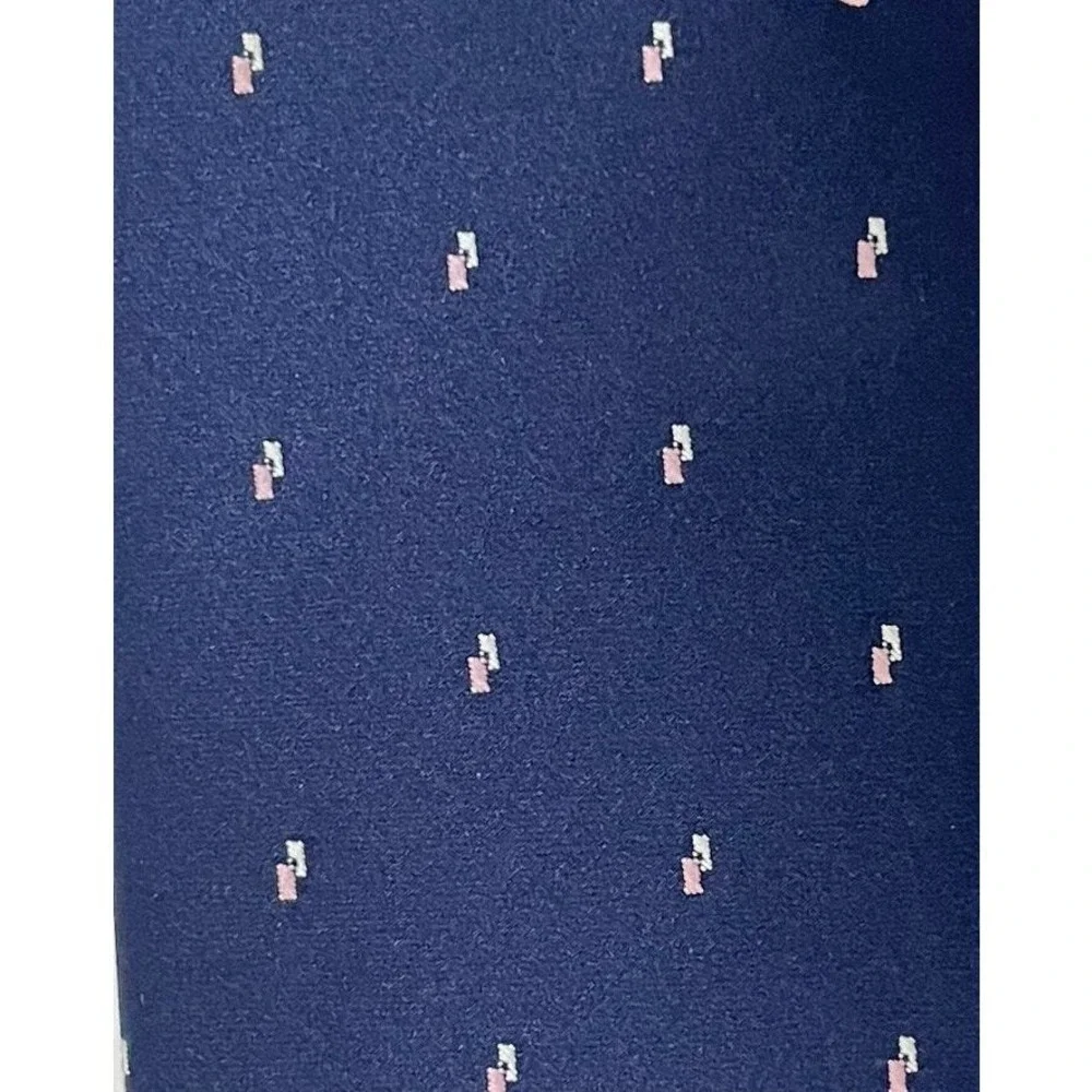 Oscar de‎ la Renta Necktie Mens Navy Blue Geometric Silk Blend Formal Business
